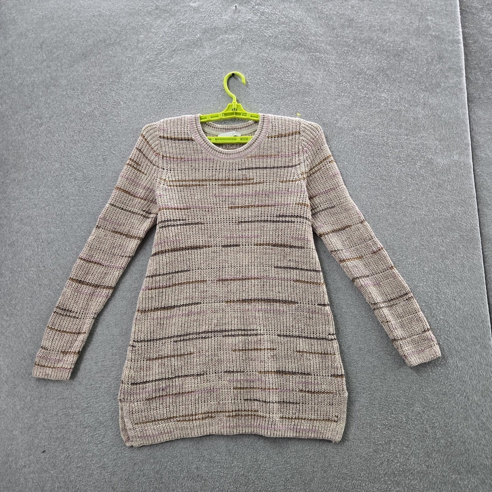 Pure Jill Women Sweater S‎ Beige Striped Elements Pullover Sweater Relaxed